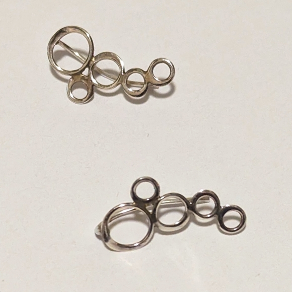 Sterling Silver Bubble Ear Climbers - Picture 4 of 4